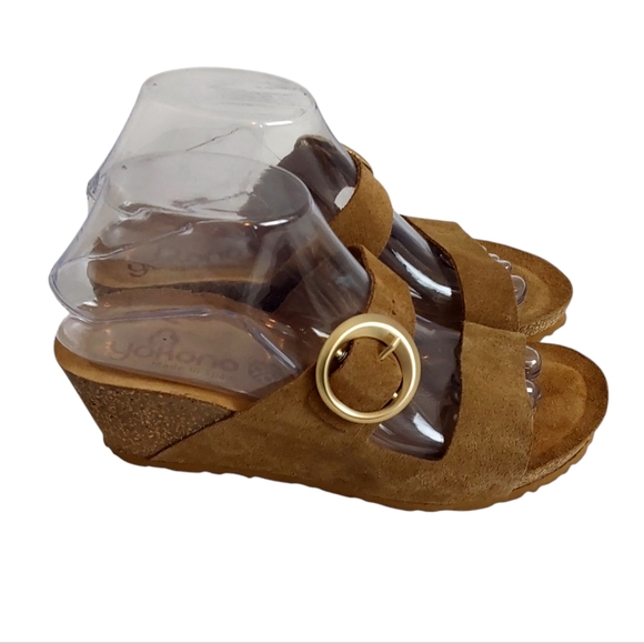 yokono Shoes - Yokono  Leather Strappy Gold Buckle Platform Sandals